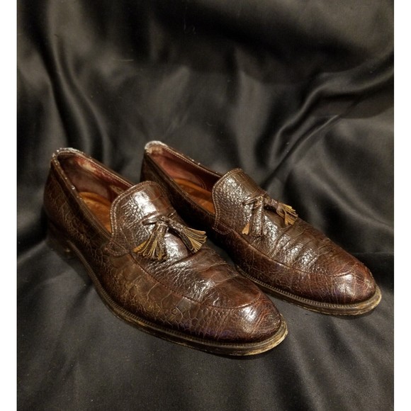 1980s LEE KEE Exotic Mens Shoes 10.5 Split Toe Tassel Ostrich Leg Loafers Vtg 1980s LEE KEE Exotic Mens Shoes 10.5 Split Toe Tassel  main image 2